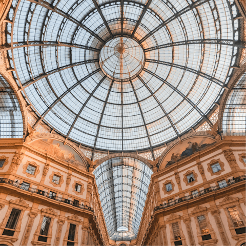 Marvel at the beauty of the Galleria Vittorio Emanuele II, located close by