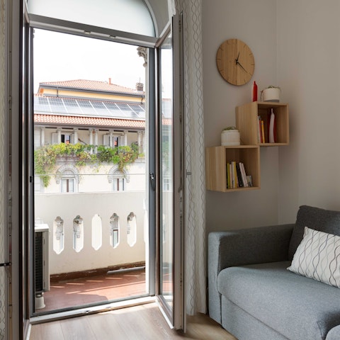 People watch from the private balcony