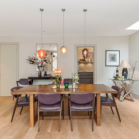 Enjoy a sociable meal at the dining table