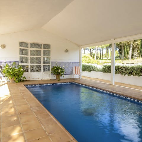 Cool off by diving into the private swimming pool