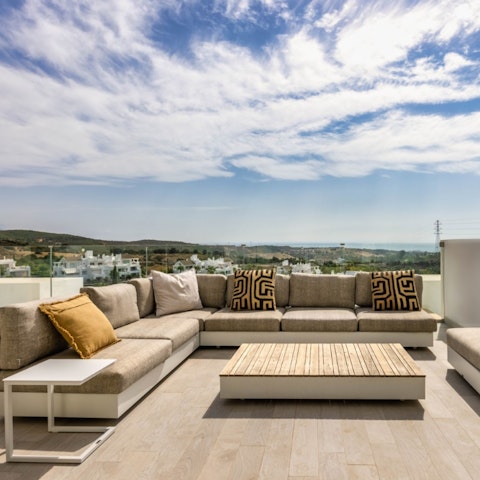 Linger over morning coffees on the private terrace and soak up the vistas