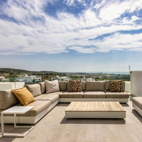 Linger over morning coffees on the private terrace and soak up the vistas