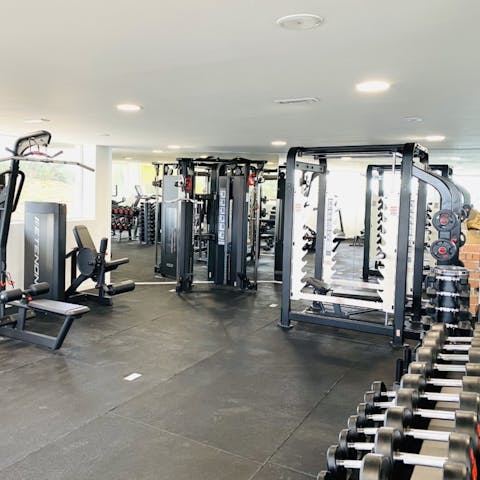 Bank a workout in the impressive shared gym