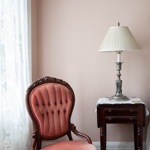 A velvet vintage chaise
