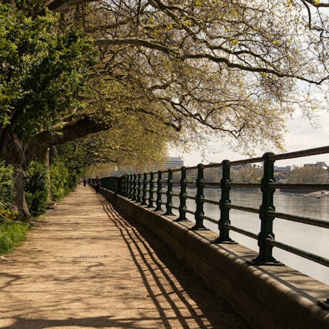 Enjoy relaxing riverside strolls while exploring Fulham
