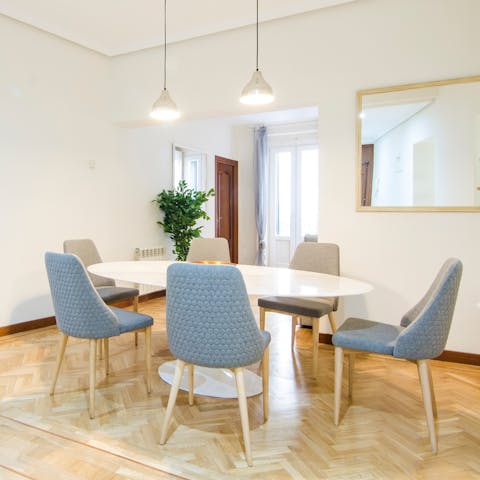 Serve up a delicious Spanish-style meal in the elegant dining area