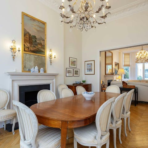 Feast like royals at the large dining table