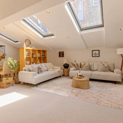 Wind down with evening drinks in the living room