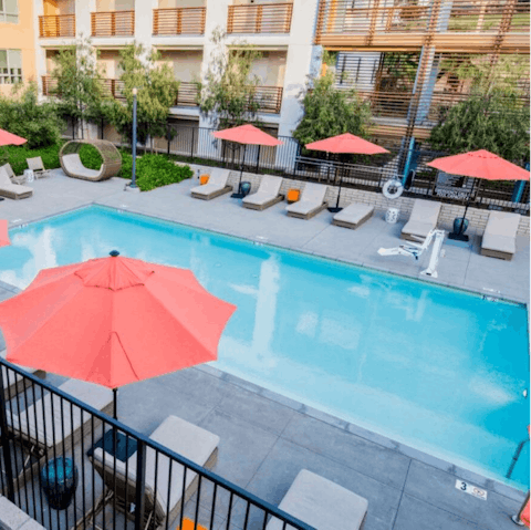 Start your morning with a few laps of the shared pool