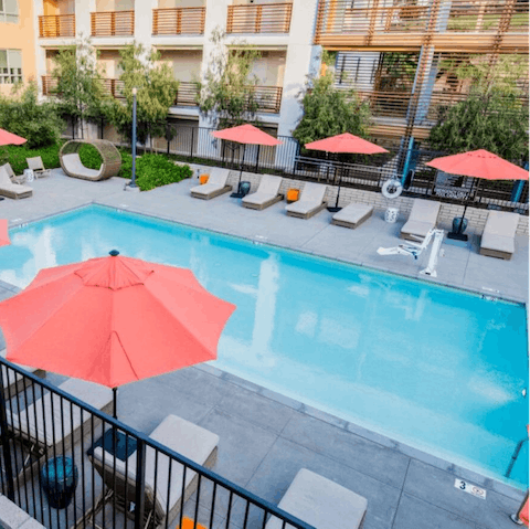 Start your morning with a few laps of the shared pool