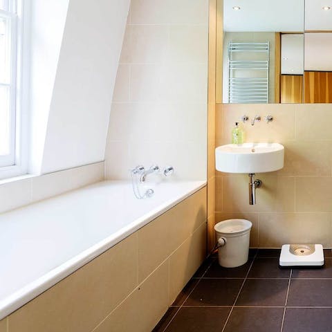 Treat yourself to a long soak in the tub after a day of exploring the city