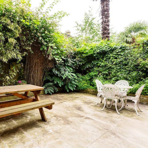 Enjoy sunny breakfasts in the private garden