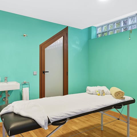 Have a massage in the private treatment room