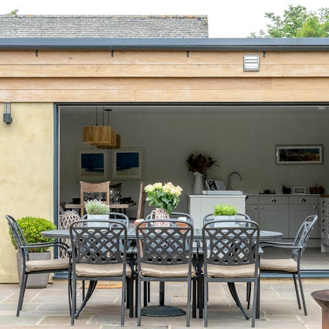 Enjoy balmy afternoons in the home's garden and fire up the barbecue