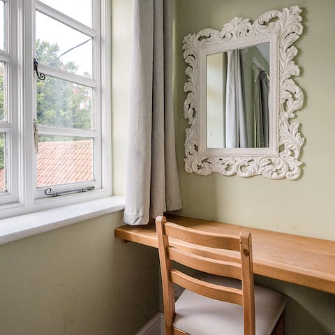 Shoot off a few e-mails or work on your novel at the snug desk