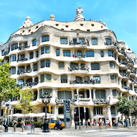 Pay a visit to the famous Casa Milà, within walking distance of the apartment