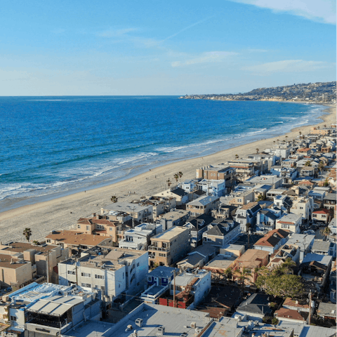 Walk down to the waterfront in just over five minutes for a stroll along the sand