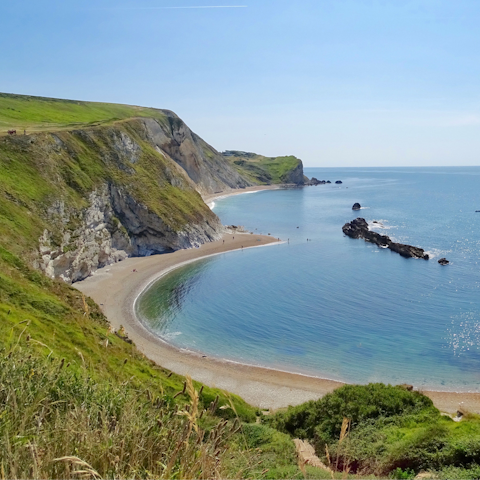 Explore the Jurassic Coast, just a fifteen-minute drive from your home