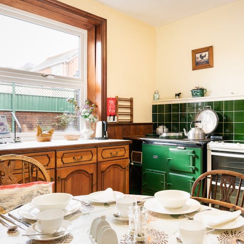 Cook up a feast on the AGA in the spacious country kitchen.