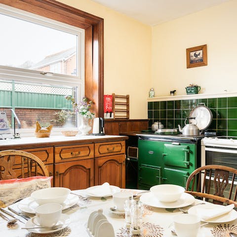 Cook up a feast on the AGA in the spacious country kitchen.