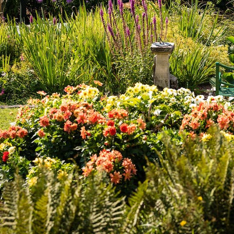 Delight in the beautifully manicured gardens