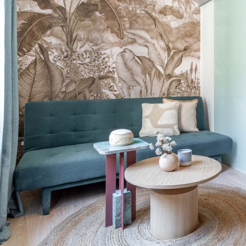 Relax on the sofa as you plan tomorrow's itinerary