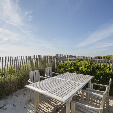 Dine on the sand