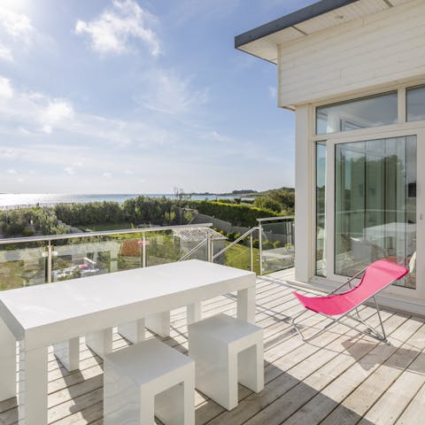 Take in the sea views from the terrace