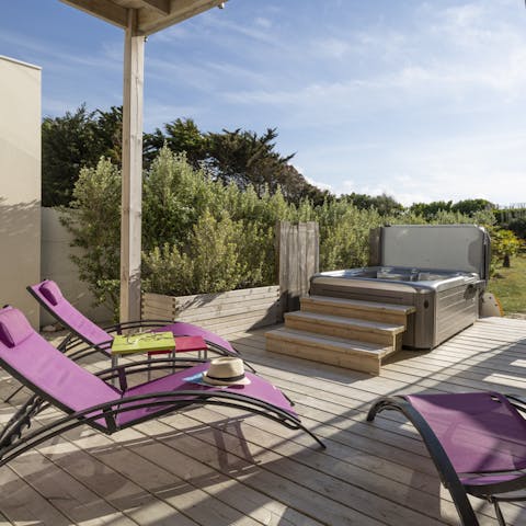 Indulge in a night in the hot tub