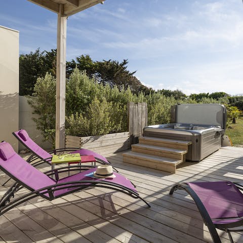Indulge in a night in the hot tub