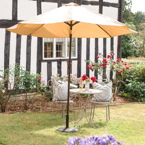Wine and dine in the garden during the warmer months