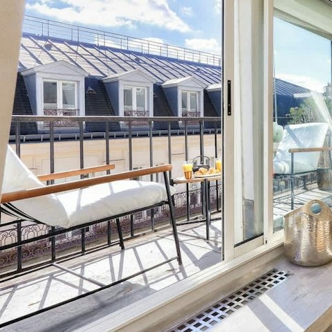 Pad out with your morning coffee onto the balcony