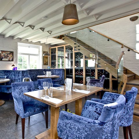 Book for dinner at the award-winning restaurant within the grounds