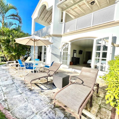 Sip your favourite rum cocktail on the private patio