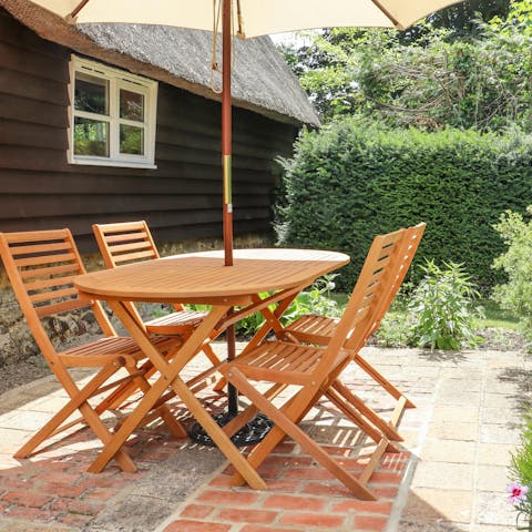 Enjoy a cold beer on the patio