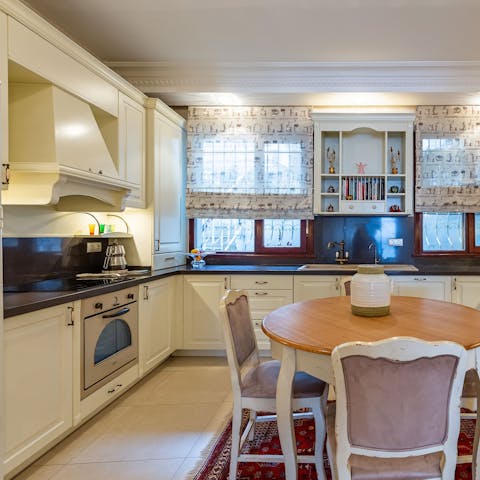 Try your hand at Turkish cooking in the homely kitchem