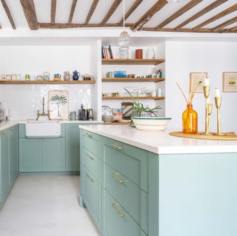 Cook some Parisian cuisine in the large kitchen