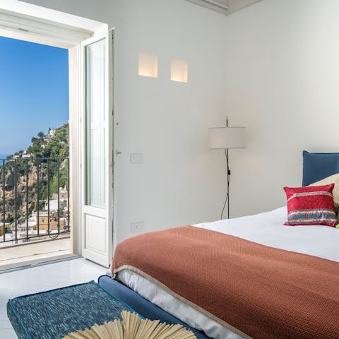 Wake up in the comfy bed to a beautiful outlook