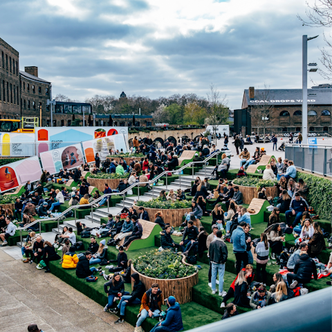 Head to Granary Square for drinks by the canal