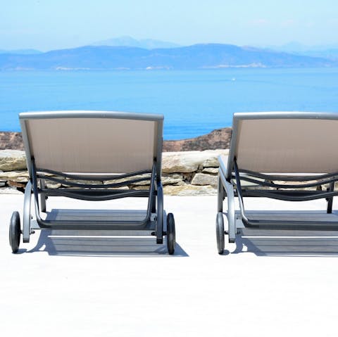 Soak up some vitamin D with a view overlooking the sea