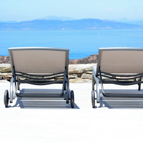 Soak up some vitamin D with a view overlooking the sea