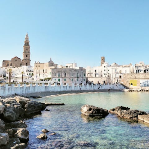 Head out and explore the historic town of Monopoli, just 17km away