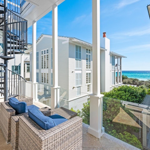Sip a glass of wine as you admire views of the Gulf