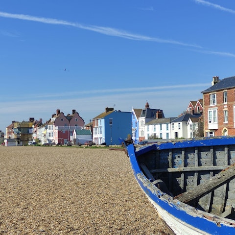Enjoy a dose of seaside nostalgia on Aldeburgh's beach, it's just a minute's walk away