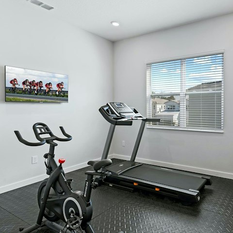 Energise your stay with a refreshing workout in the home gym