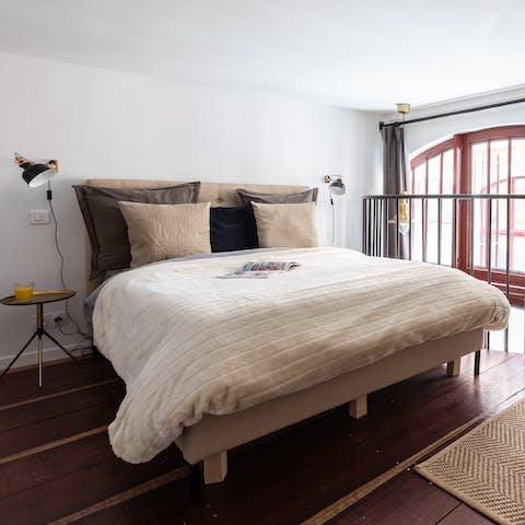 Fall fast asleep in the cosy mezzanine bedroom