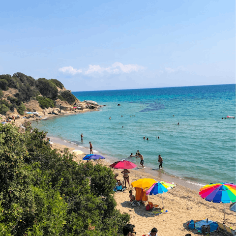 Stroll two minutes to the nearest beach 