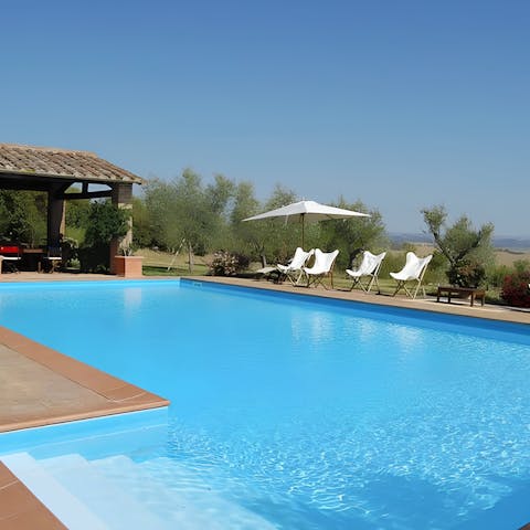 Relax poolside or dip your toe in the refreshing water