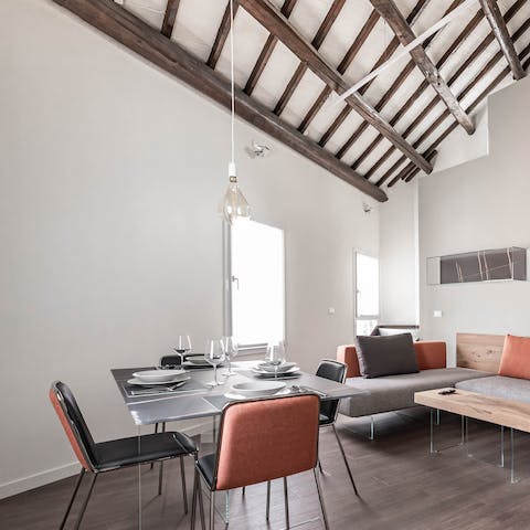 Cook up an Italian dish and dine in the stylish open plan living area