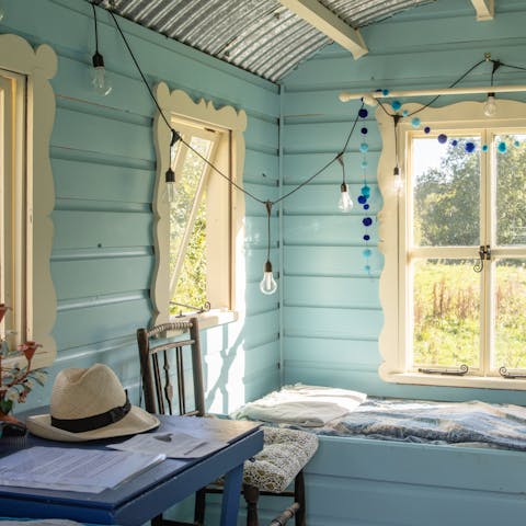 Cosy up in the charming shepherd's hut